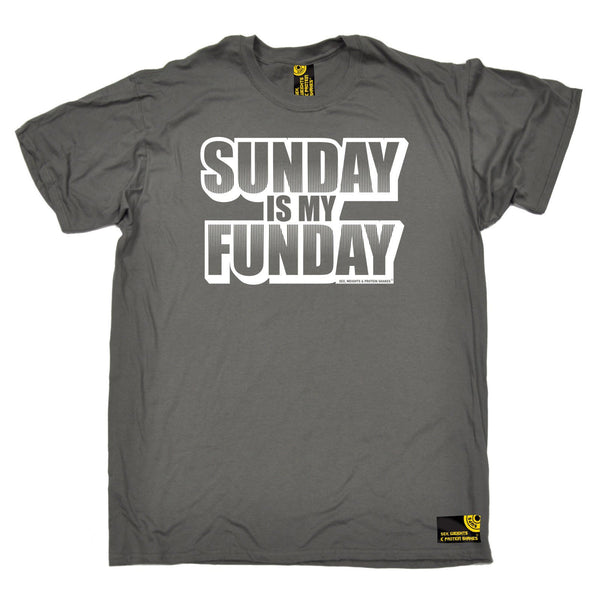 SWPS Men's Sunday Is My Funday Sex Weights And Protein Shakes Gym T-Shirt