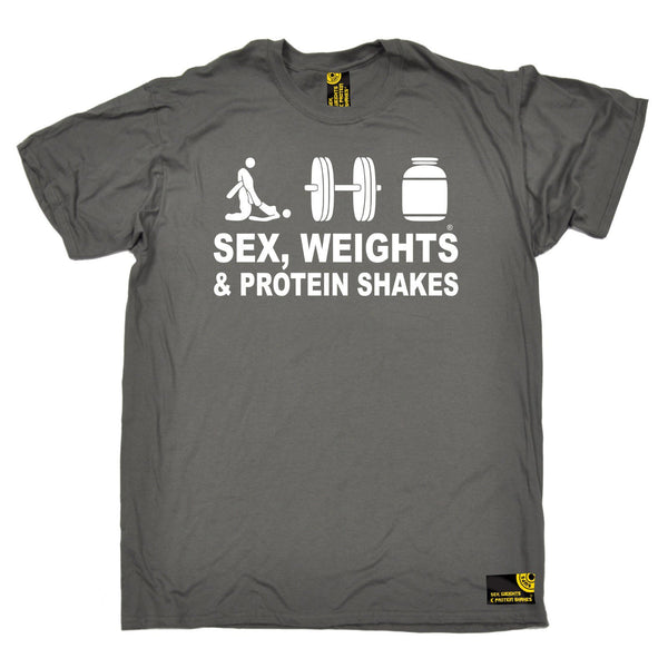 Sex Weights and Protein Shakes Men's Sex Weights & Protein Shakes D3 Gym T-Shirt