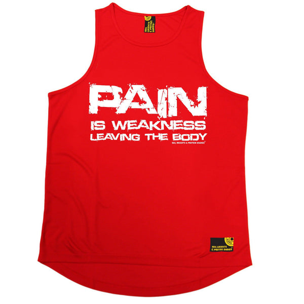SWPS Pain Is Weakness Leaving The Body Sex Weights And Protein Shakes Gym Men's Training Vest