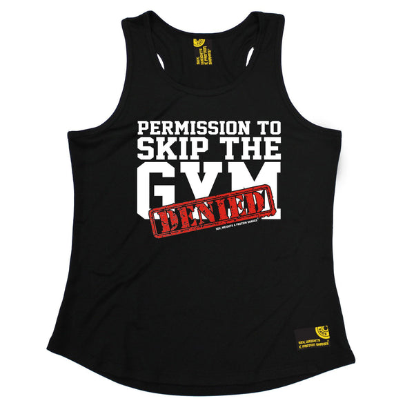 SWPS Permission To Skip The Gym Denied Sex Weights And Protein Shakes Girlie Training Vest