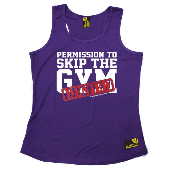 SWPS Permission To Skip The Gym Denied Sex Weights And Protein Shakes Girlie Training Vest