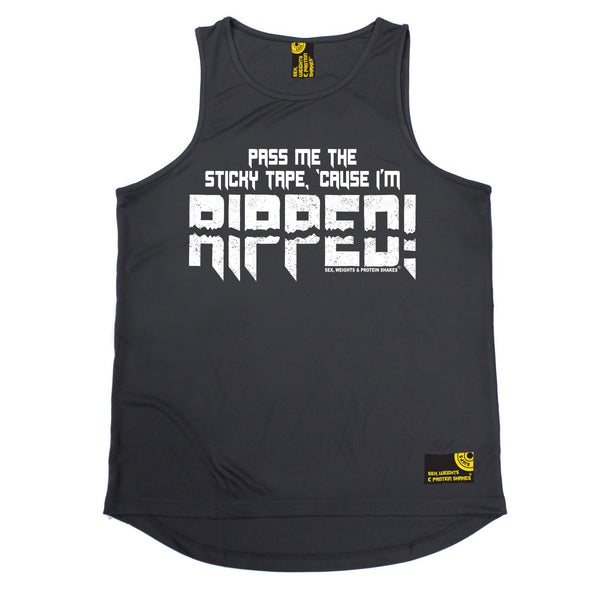 SWPS Pass Me The Sticky Tape I'm Ripped Sex Weights And Protein Shakes Gym Men's Training Vest