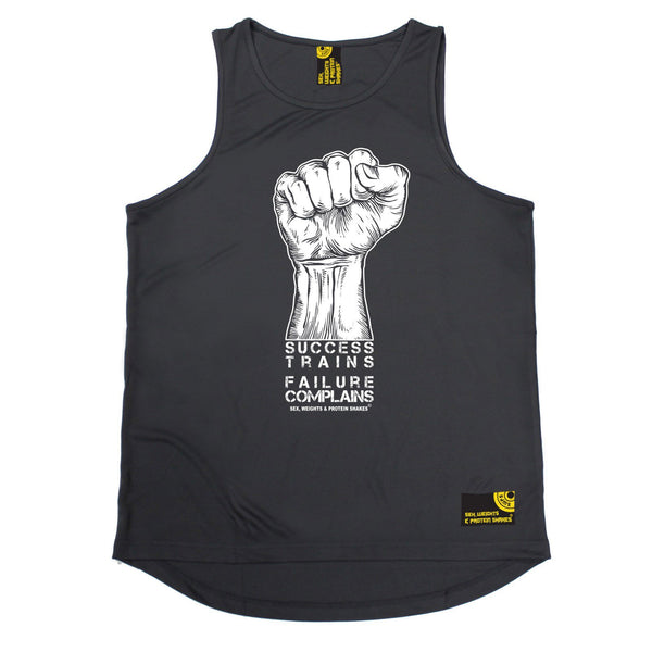 SWPS Success Trains Failure Complains Sex Weights And Protein Shakes Gym Men's Training Vest