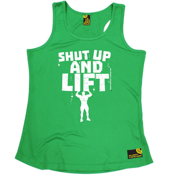 SWPS Shut Up And Lift Sex Weights And Protein Shakes Gym Girlie Training Vest