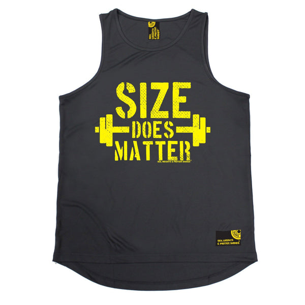 SWPS Size Does Matter Sex Weights And Protein Shakes Gym Men's Training Vest