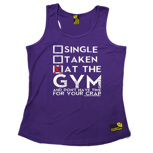 SWPS Single Taken At The Gym Sex Weights And Protein Shakes Girlie Training Vest