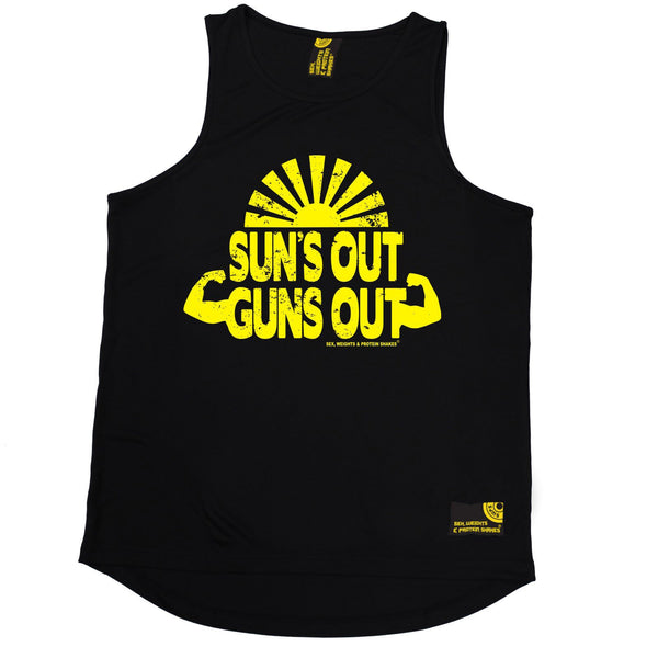 SWPS Suns Out Guns Out Sex Weights And Protein Shakes Gym Men's Training Vest