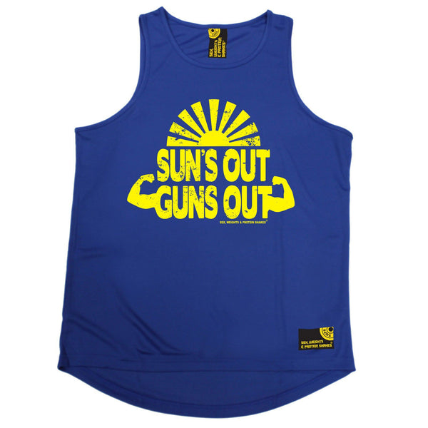 SWPS Suns Out Guns Out Sex Weights And Protein Shakes Gym Men's Training Vest
