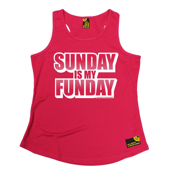 SWPS Sunday Is My Funday Sex Weights And Protein Shakes Gym Girlie Training Vest
