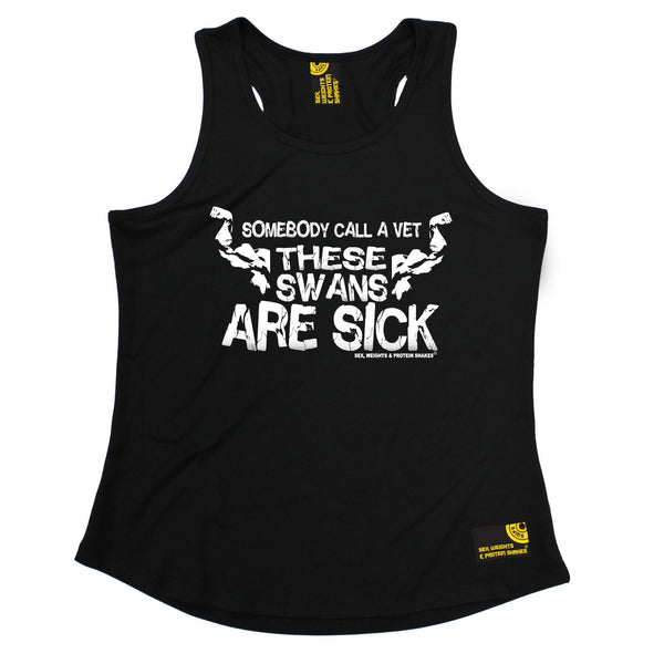 Somebody Call A Vet These Swans Are Sick Girlie Performance Training Cool Vest
