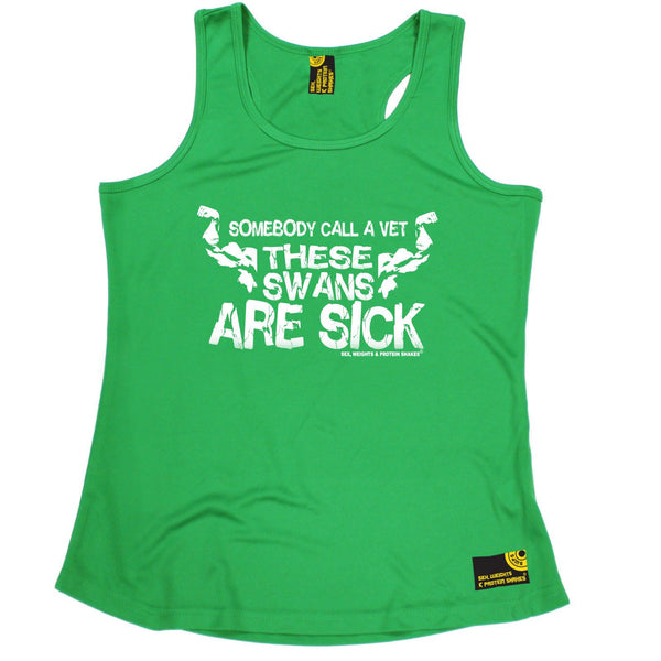 SWPS Call A Vet These Swans Are Sick Sex Weights And Protein Shakes Gym Girlie Training Vest