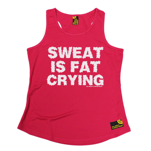 SWPS Sweat Is Fat Crying Sex Weights And Protein Shakes Gym Girlie Training Vest
