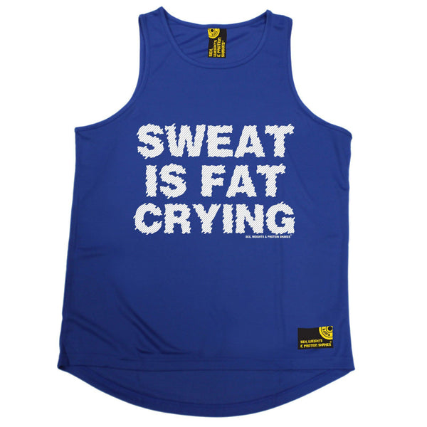 SWPS Sweat Is Fat Crying Sex Weights And Protein Shakes Gym Men's Training Vest