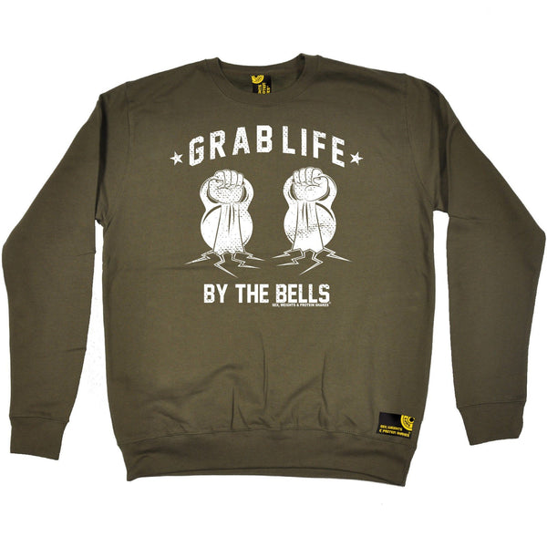 SWPS Grab Life By The Bells Sex Weights And Protein Shakes Gym Sweatshirt