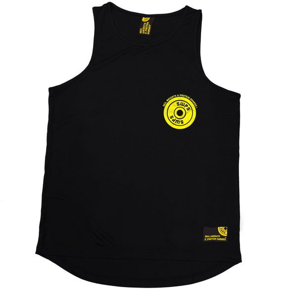 SWPS Weight Plate Breast Pocket Design Sex Weights And Protein Shakes Gym Men's Training Vest