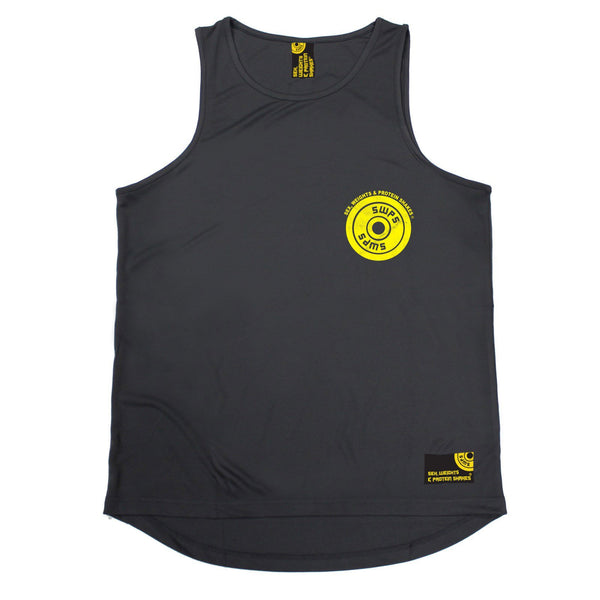 SWPS Weight Plate Breast Pocket Design Sex Weights And Protein Shakes Gym Men's Training Vest