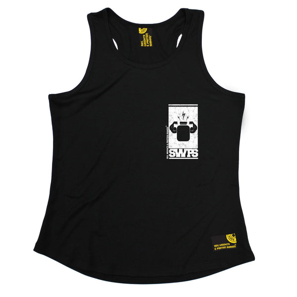 SWPS Protein Flexing Sex Weights And Protein Shakes Gym Girlie Training Vest