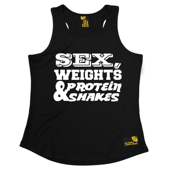 Sex Weights and Protein Shakes Sex Weights & Protein Shakes D1 Gym Girlie Training Vest
