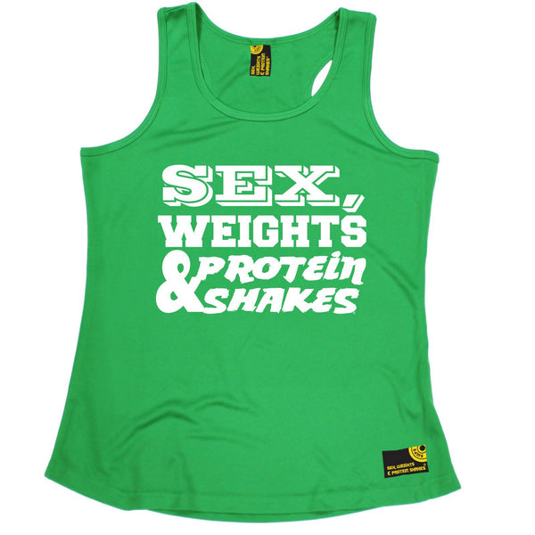 Sex Weights and Protein Shakes Sex Weights & Protein Shakes D1 Gym Girlie Training Vest