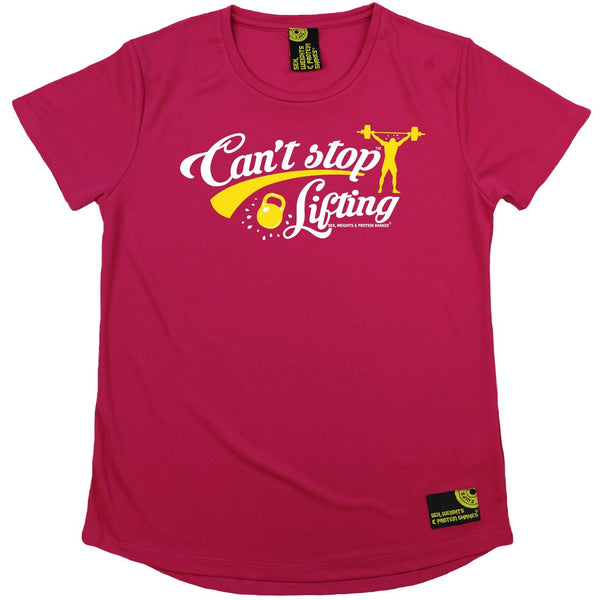Women's SWPS - Cant Stop Lifting - Dry Fit Breathable Sports R NECK T-SHIRT