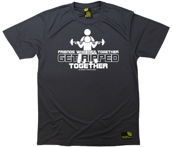 Men's SWPS - Friend Who Lift Together Get Ripped Together - Dry Fit Breathable Sports T-SHIRT