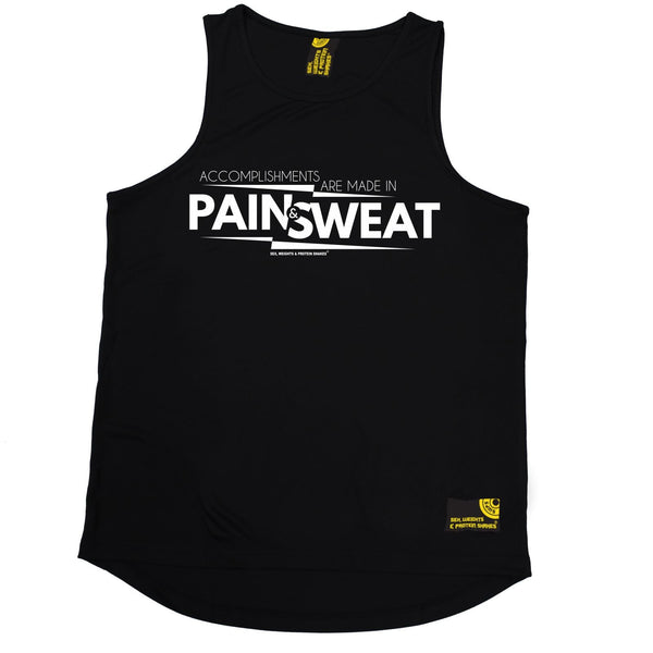 SWPS Accomplishments Are Made In Pain Sex Weights And Protein Shakes Gym Men's Training Vest