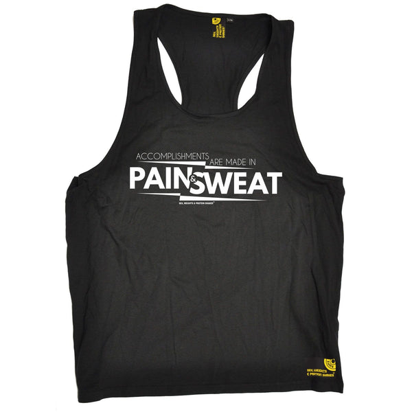 SWPS Accomplishments Are Made In Pain Sex Weights And Protein Shakes Gym Men's Tank Top