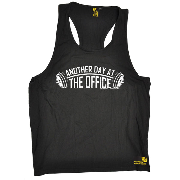 SWPS Another Day At The Office Sex Weights And Protein Shakes Gym Men's Tank Top