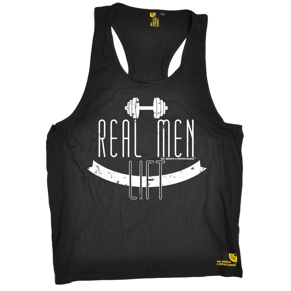 Sex Weights and Protein Shakes Real Men Lift Sex Weights And Protein Shakes Gym Men's Tank Top