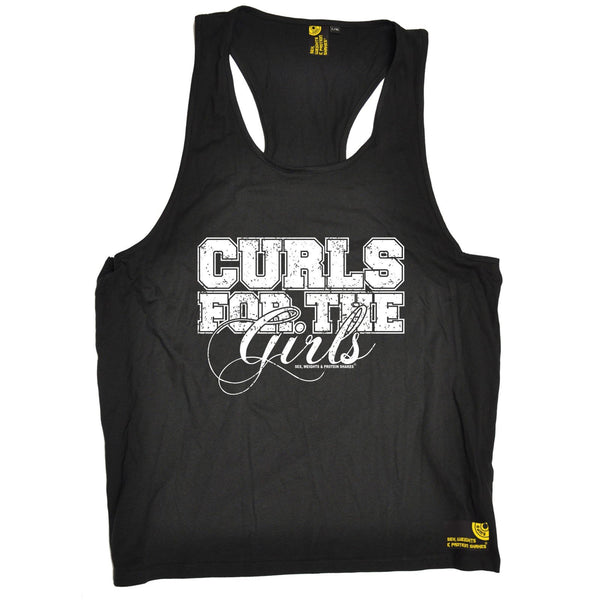 SWPS Curls For The Girls Sex Weights And Protein Shakes Gym Men's Tank Top