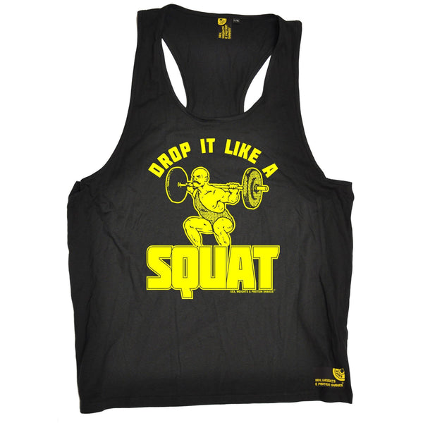 SWPS Drop It Like A Squat Sex Weights And Protein Shakes Gym Men's Tank Top