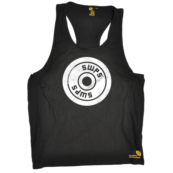 SWPS Weight Plate Big Logo Design Sex Weights And Protein Shakes Gym Men's Tank Top