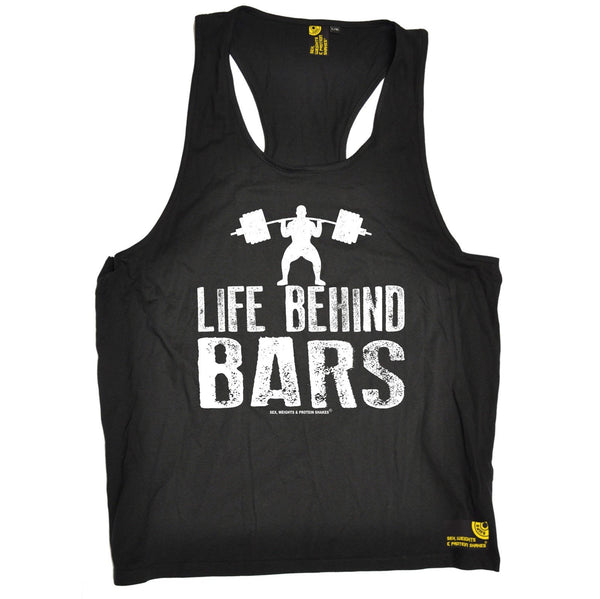 SWPS Life Behind Bars Weight Lifting Sex Weights And Protein Shakes Gym Men's Tank Top