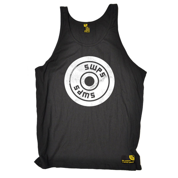 SWPS Weight Plate Big Logo Design Sex Weights And Protein Shakes Gym Vest Top