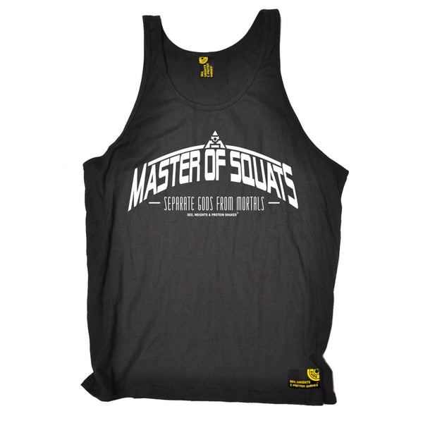 Sex Weights and Protein Shakes - Master Of Squats - Gym DRYFIT PERFORMANCE VEST SINGLET TOP