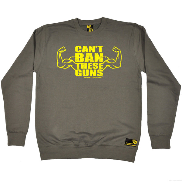 SWPS Can't Ban These Guns Sex Weights And Protein Shakes Gym Sweatshirt