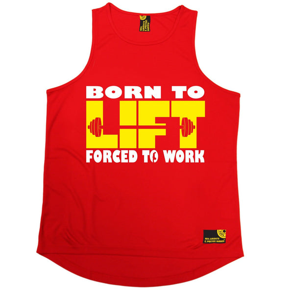 SWPS Born To Lift Forced To Work Sex Weights And Protein Shakes Gym Men's Training Vest