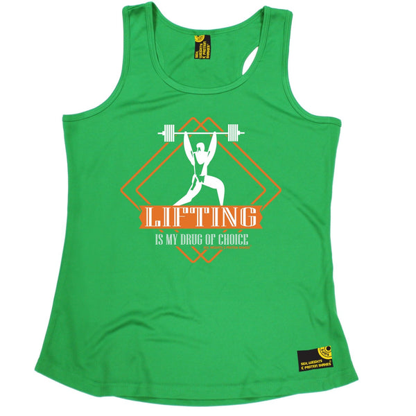SWPS Lifting Is My Drug Of Choice Sex Weights And Protein Shakes Gym Girlie Training Vest