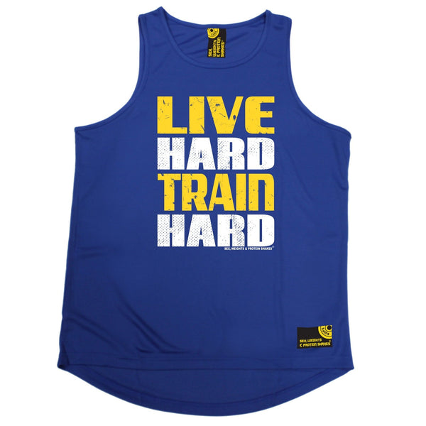 SWPS Live Hard Train Hard Sex Weights And Protein Shakes Gym Men's Training Vest