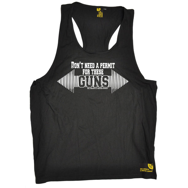 SWPS Don’t Need A Permit These Guns Sex Weights And Protein Shakes Gym Men's Tank Top