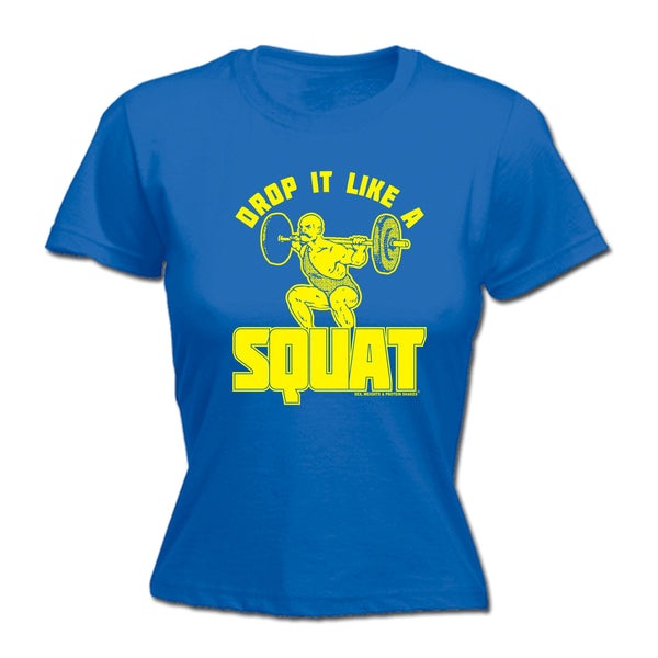 123t SWPS Women's DROP IT LIKE A SQUAT ... WEIGHT SQUATING DESIGN  - FITTED T-SHIRT