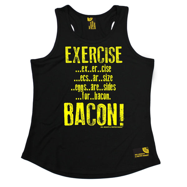 SWPS Exercise Bacon Sex Weights And Protein Shakes Gym Girlie Training Vest