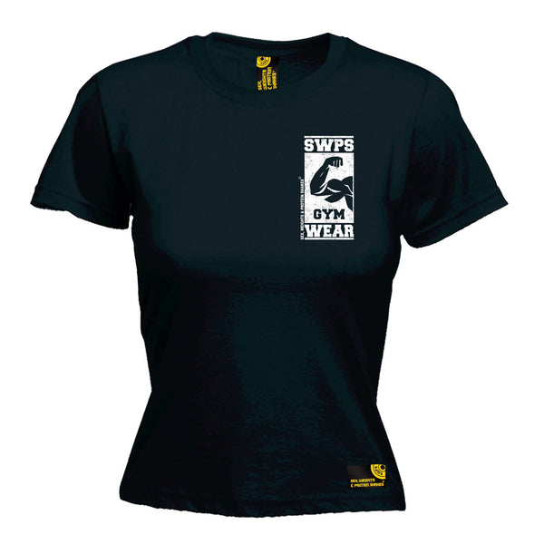 Gym Wear ... Breast Pocket Design Women's Fitted T-Shirt