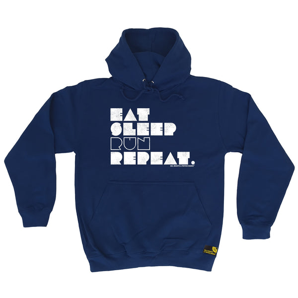 Sex Weights and Protein Shakes GYM Training Body Building -   Eat Sleep Run Repeat - HOODIE - SWPS Fitness Gifts