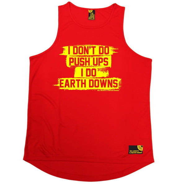 SWPS I Don't Do Push Ups … Earth Downs Sex Weights And Protein Shakes Gym Men's Training Vest