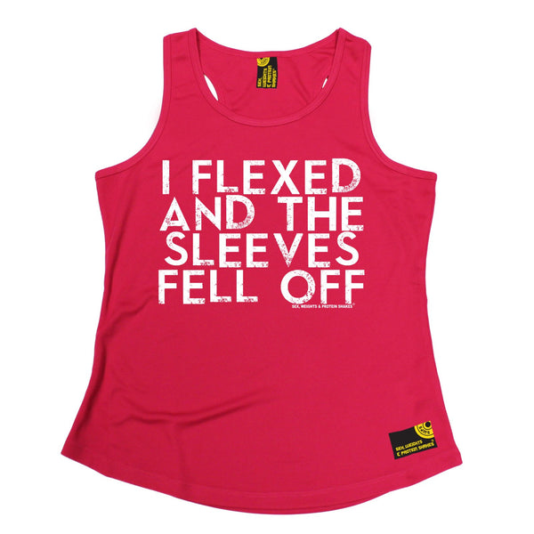 I Flexed And The Sleeves Fell Off Girlie Performance Training Cool Vest