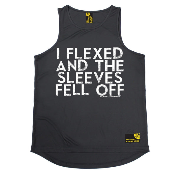 SWPS I Flexed And The Sleeves Fell Off Sex Weights And Protein Shakes Gym Men's Training Vest
