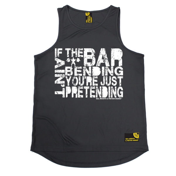 SWPS If The Bar Aint Bending ... Pretending Sex Weights And Protein Shakes Gym Men's Training Vest