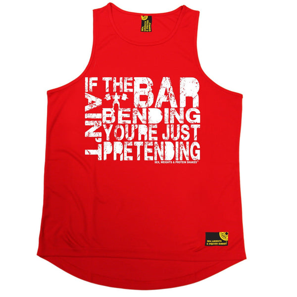 SWPS If The Bar Aint Bending ... Pretending Sex Weights And Protein Shakes Gym Men's Training Vest