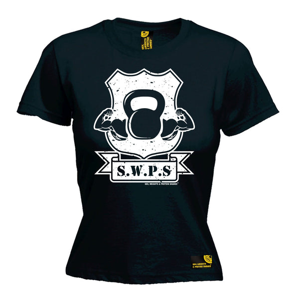 SWPS Women's Flexing Kettlebell Sex Weights And Protein Shakes Gym T-Shirt